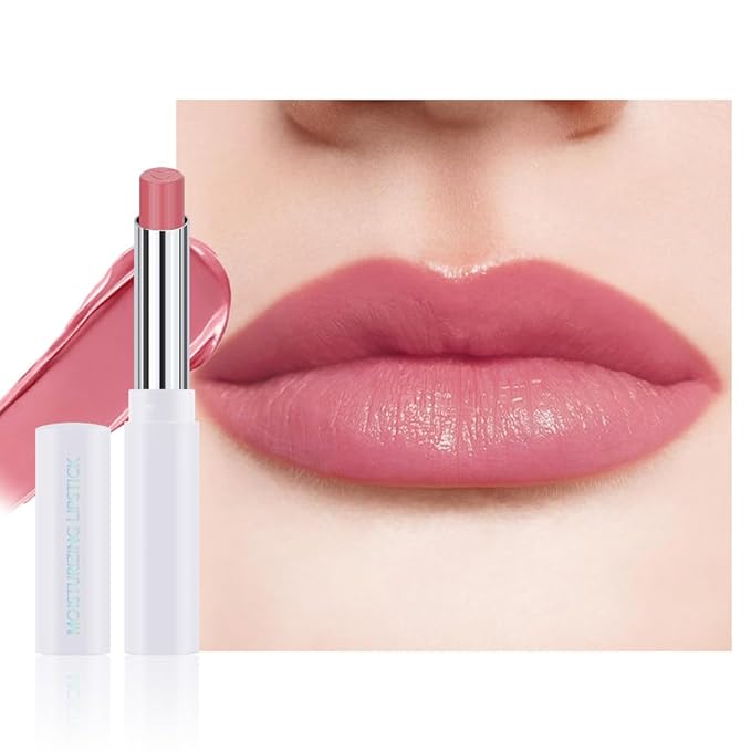Tinted Lip Balm Moisturizing Lipstick, Peach Pink Hydrating Lipstick for Women, 24 Hour Long Lasting Moisturization Lip Gloss Stain Makeup, Lightweight Non Greasy Moisturizer Lips, 08