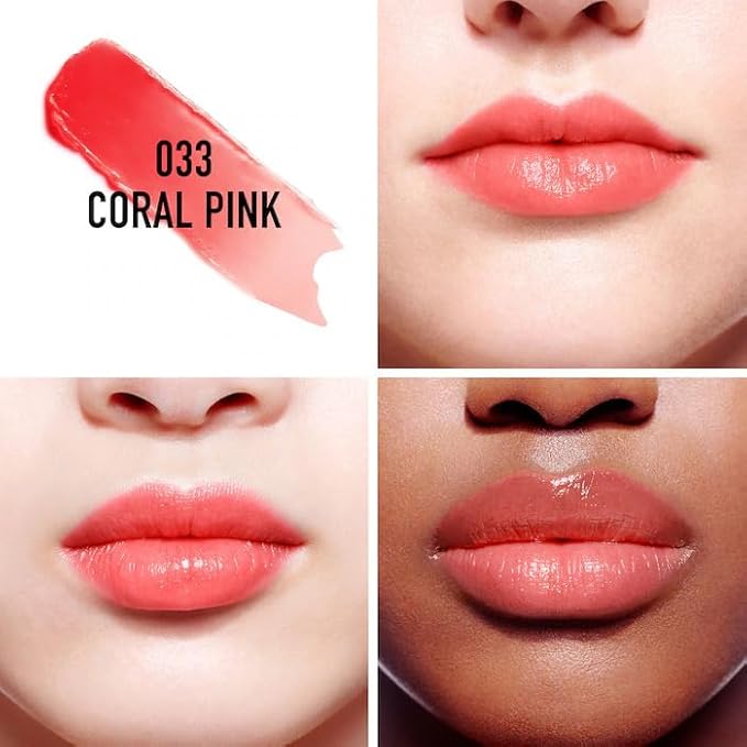 Dior Addict Natural Glow Color Reviving Lip Balm SPF 10, 033 Coral Pink, 0.11 Ounce