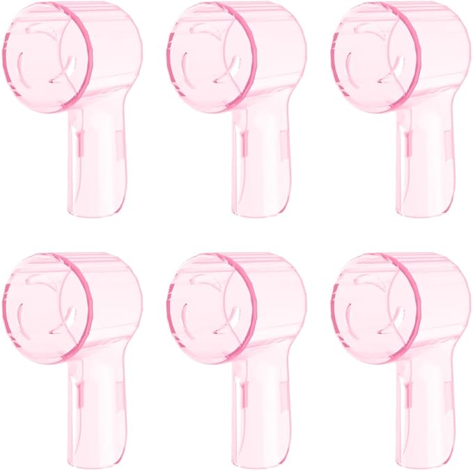 6 Pack Toothbrush Heads Dustproof Cover Compatible with Oral B, Fits for Oral-B iO Series, Pro 1000, 1500, 5000, 7500 Electric Toothbrush, Protects Brush Head and Convenient Travel (Rose)