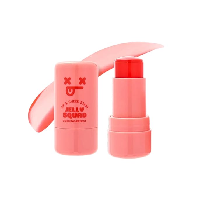 Jelly Squad Lip and Cheek Stain 2 in 1 Tinted Jelly Blush and Lip Stain Long Lasting Lightweight Natural Finish Hangry Watermelon Red, 0.28 FL.OZ/8G，pack of 1