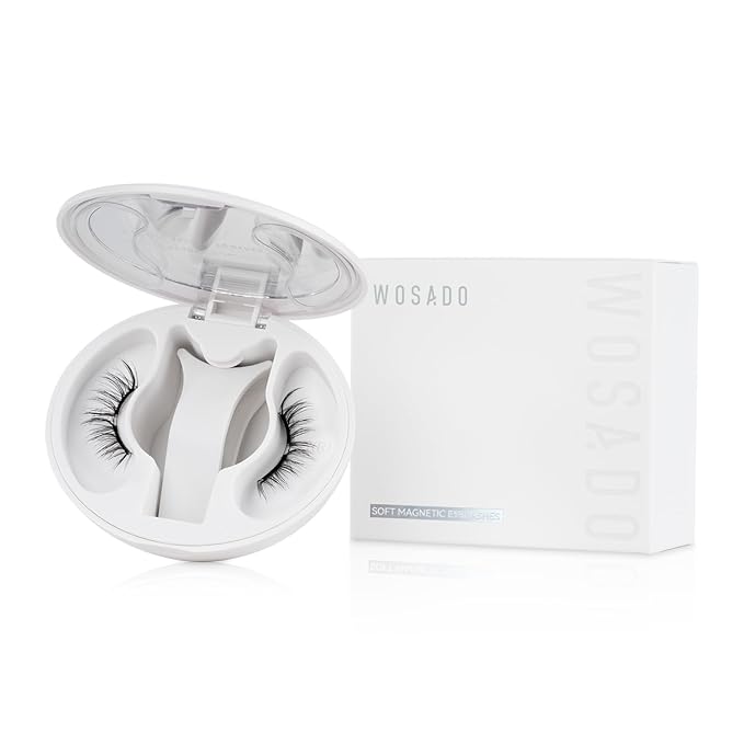 WOSADO Magnetic Eyelashes with Applicator Kit, No.18 Velvet Black, Reusable Glue-free Wispy Magnetic Lashes, Cruelty-free False Lashes, Waterproof, Lightweight, Suit for Heavy Makeup