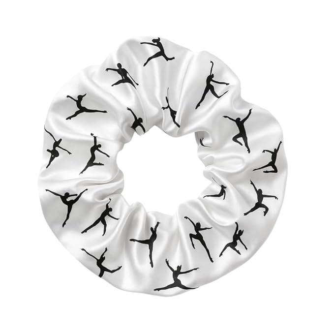 Sportybella Girls' Dance Scrunchie - Premium Velvet Elastic Hair Accessory for Dancers - White