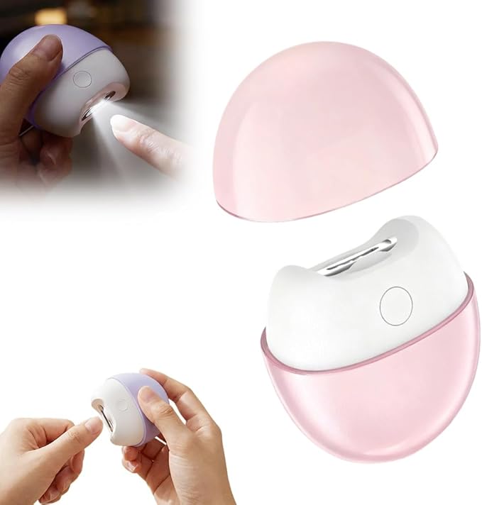 Electric Nail Clipper, 2026 New Automatic Nail Cutter with LED Light, Multifunctional Electric Fingernail Clippers for Easy Nail Care and Polishing, Suitable for Seniors and Adults (Pink)