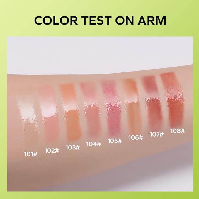 Beauty Glazed Big Brush Head Lip Oil, Ultra-Hydrating & Nourishing, Smooth Glossy Finish Lip Glow Oil, Shiny and Vegan Tinted Lip Gloss, Non-Sticky Formula (1, 103# SWEET)