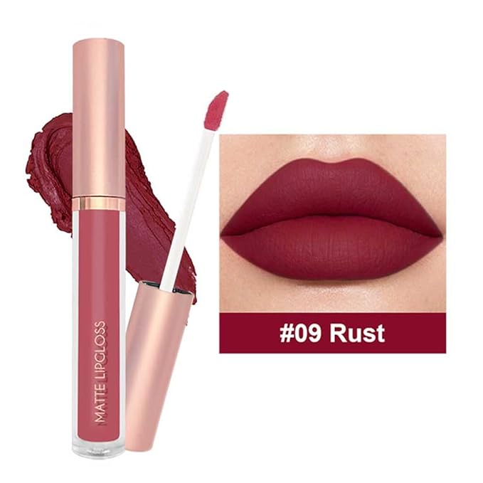 BestLand 6PCS Deep Red Liquid Lipstick Set, Matte Lip Gloss Long Lasting Waterproof, High Pigment Full Coverage Lip Color Collection with Crimson Wine Plum Dark Nude Shades for Bold Makeup