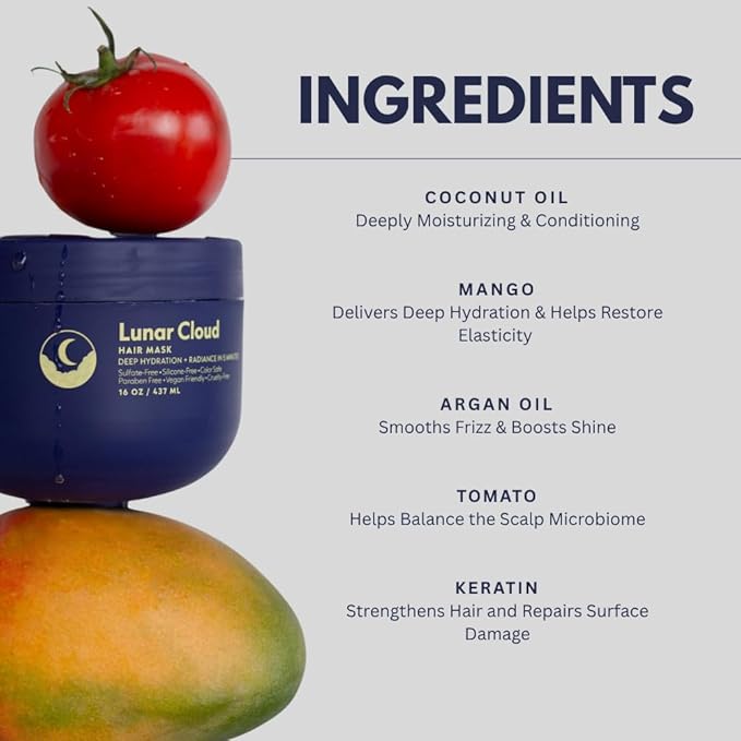 NAVY HAIR CARE Dry Texture Spray & Lunar Cloud Mask | Deep Hydration + Instant Volume | Repair, Frizz Control & Body for All Hair Types | Argan & Sunflower Oil | Vegan & Cruelty-Free | 16 oz + 7 oz