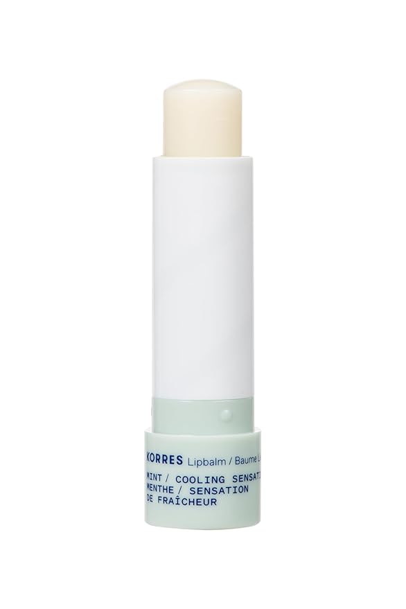 KORRES Balsam Lip Butter Stick Clear Mint, Moisturizing Balm with Greek Hypericum Oil, Nourishing Formula for Smooth Lips, Lightweight Shine, Daily Lip Care, 0.17 oz