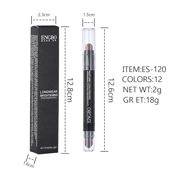 Generic ENGBO Double-Sided Eyeshadow Pencil, Matte & Pearl Shades, Long-Lasting Color (8), 1.21 Ounce (Pack of 1)