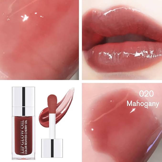 Plumping Lip Oil, Long Lasting Hydrating (MAHOGANY)