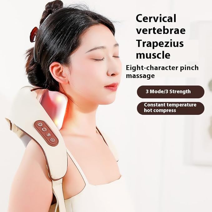 Therapexa Neck & Shoulder Massager,Cordless Neck Massager with Heat,6D Deep Kneading Shiatsu Massager for Back,Shoulder & Leg Pain Relief(White)