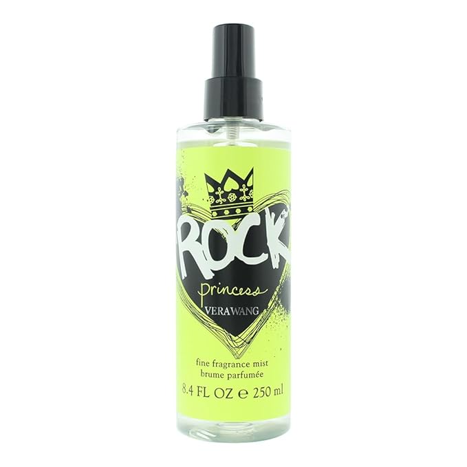 Vera Wang Rock Princess Body Mist 8 fl oz (Pack of 1), Notes of Peach, Jasmine, and Vanilla, Women's Fragrance, Long Lasting, Everyday Fragrance