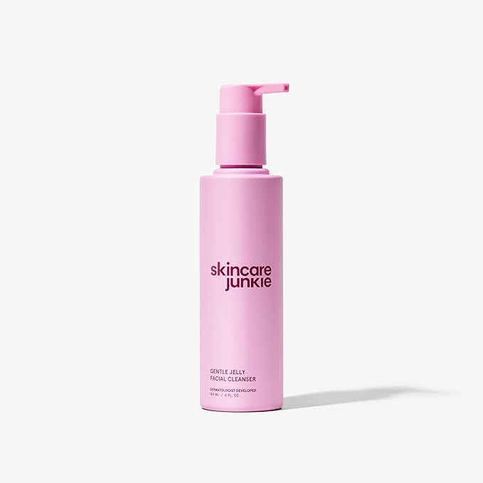 Skincare Junkie Jelly Facial Cleanser, Purifying Gel Cleanser, for Normal to Oily Skin with Hyaluronic Acid, Ceramides, Niacinamide, No Synthetic Fragrance, Dermatologist developed, 6 OZ