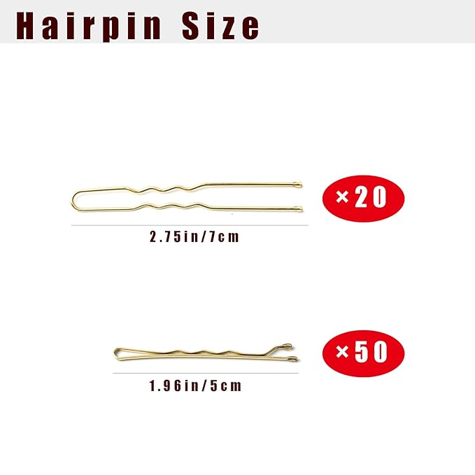 Tan Brown Hair Sponge for Updo - Hair Donuts for Updos（50 Bobby Pins+20 U-Clips）Volume Hair Bumps Tool，Hair Padding for Updos