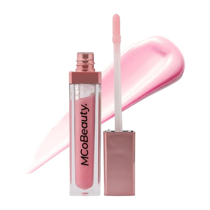 MCoBeauty - Lip Lights Shine Gloss - Marshmallow Lip Gloss - High Shine Glass-Like Finish with Built-In LED Light & Mirror - Moisturising Lightweight - Face Makeup