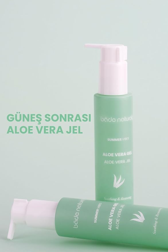 Bade Natural Aloe Vera After Sun Gel – Hydrating & Cooling Gel for Face and Body with Lavender and Mint Water – Soothes, Moisturizes, and Refreshes – 3.38 fl oz