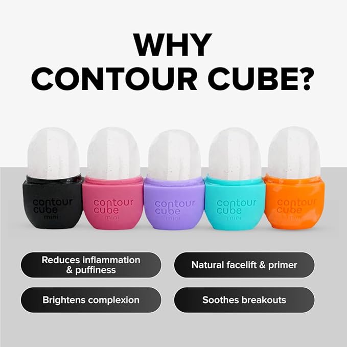 Contour Cube Mini - Revolutionary Ice Roller for Sculpting & De-Puffing - Face Ice Roller & Massager - Ice Mold for Face - Compact Skin Care Tools for Daily Skincare & Travel - Marble