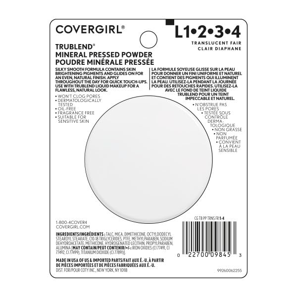 Covergirl Trublend Pressed Powder, 001 Translucent Fair, 0.39 Ounce (Pack of 1)