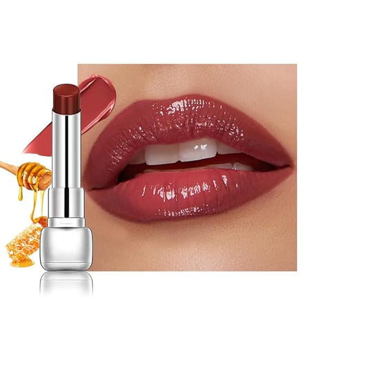 HHLTOH Berry Red Plumper Moisturizing Butter Lipstick for Women, Natural Tinted Lip Balm Shine Nourishing Hydrating Lip Gloss Stain for Dry Lips, Lightweight Lip Liner Care Makeup, Vegan, 1Pc Rose Red