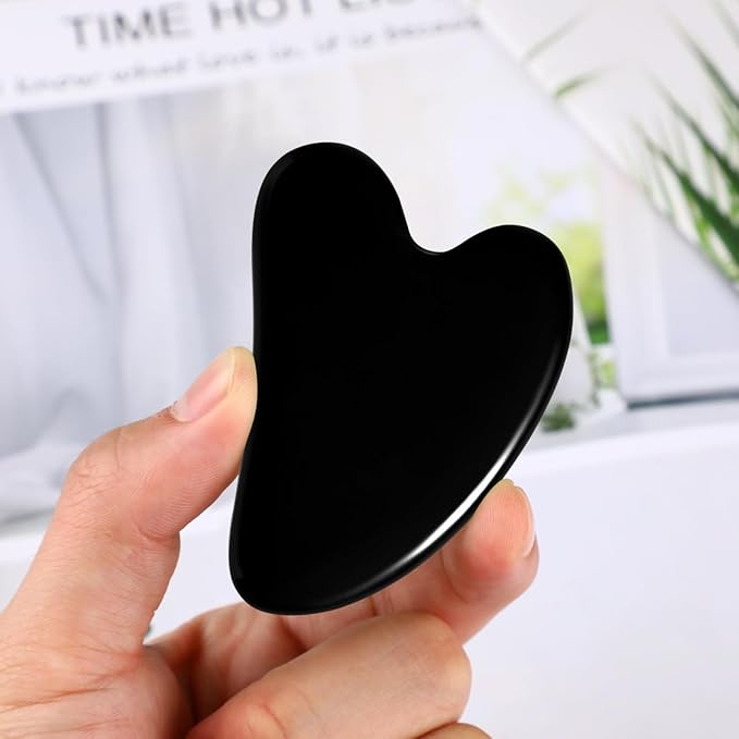 Rosenice Jade Gua Sha Facial Tool: 2 Pcs Face Sculpting & Massage Stone for Jawline Definition, Puffiness Reduction, Skin Care Tools for Men Women