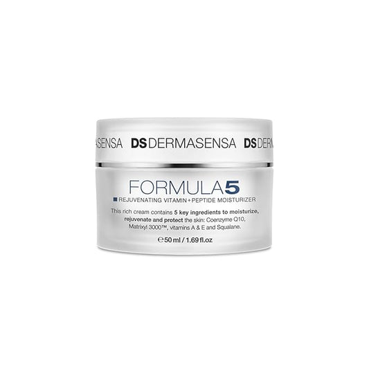 DS Dermasensa Formula 5 Moisturizer for Face and Neck with Vitamin A, E, CoQ10, Matrixyl 3000, and Squalane - Anti-Aging Moisturizer for Normal to Dry Skin - 50ml/1.69 fl oz