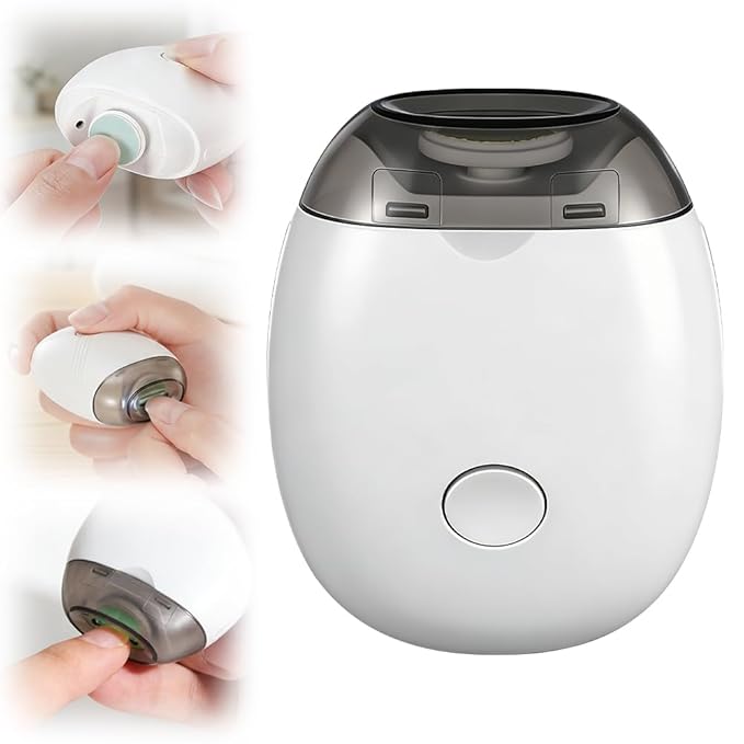 Portable Electric Nail Clipper,Universal Automatic Fingernail Grinder with LED Light and 3 Speeds,360° Silent Auto Fingernail Cutter and Polishing Trimmer for Safe (1 PCS)