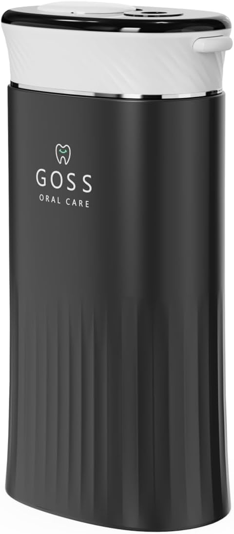 Goss Oral Care Portable Water Flosser for Teeth Cleaning – Cordless, Rechargeable Water Flosser for Travel, Braces, Implants, Crowns & Gum Health