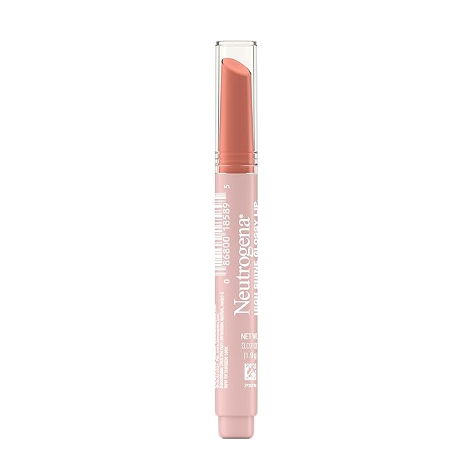 Neutrogena High Shine Glossy Lip with Maracuja Oil + Vitamins & Antioxidant Vitamin E, Nourishing Glossy Lip, Non-Retractable, Pigmented For Buildable Color, Temptation, 0.07 oz