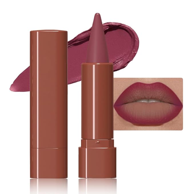 JUAAZIN Mauve Gradient Matte Lip Liner Pencil Crayon for Women - Waterproof Smudge-Proof Kissproof Long-Wear Lip Pencil, Flawless Contour Ombre Effect Lip Crayon,Creamy Pigmented Lip Liner 09#