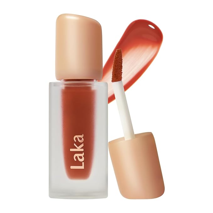 Laka Fruity Glam Tint, 4.5g/0.15oz, Glowing Lip Stain with Wide Color Spectrum, Hydrating & Lightweight Texture, Buildable Color, Non-Sticky, Vegan, K-Beauty (#114 Harmony)