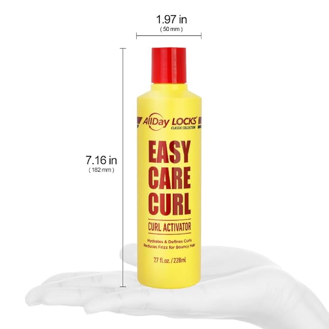 AllDay Locks Classic Easy Care Curl Activator - Activator Product for Curly Hair, Defines & Moisturizes Strands, Milky Cream Product for Men & Women, Easy Curling and Styling - 7.7 oz Bottle