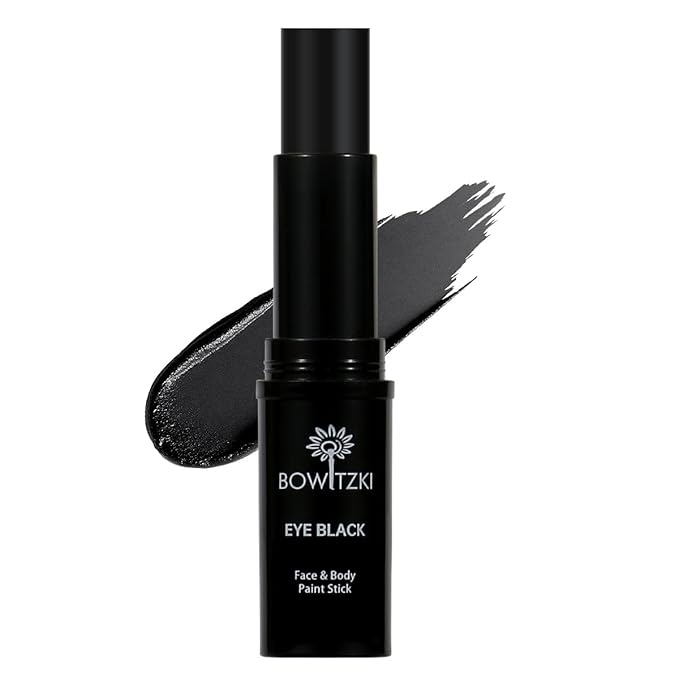 Bowitzki Face Body Paint Stick for Adults Eye Black Softball Football Baseball Sports , Non-Toxic Hypoallergenic for Halloween SFX Makeup Cosplay Joker Costume Parties Cream-Blendable Black