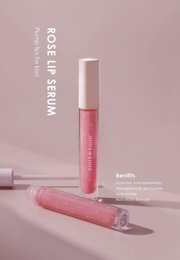 elvis+elvin Rose Lip Serum with Hyaluronic Fuller,Hydrating