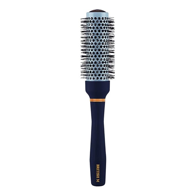 Curling Ceramic Brush Round 33mm – Non-Electric Blowout Brush, Anti-Frizz Styling for a Smooth Salon Look – Ideal for All Hair Types
