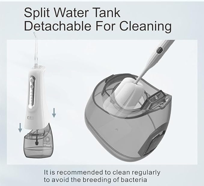 Portable Water Flosser Cordless - 4 Cleaning Modes & 50-Day Long Battery Life, IPX7 Waterproof Compact Design, Type-C Charge Oral Irrigator for Travel/Home/Office, Ideal for Sensitive Gums & Braces