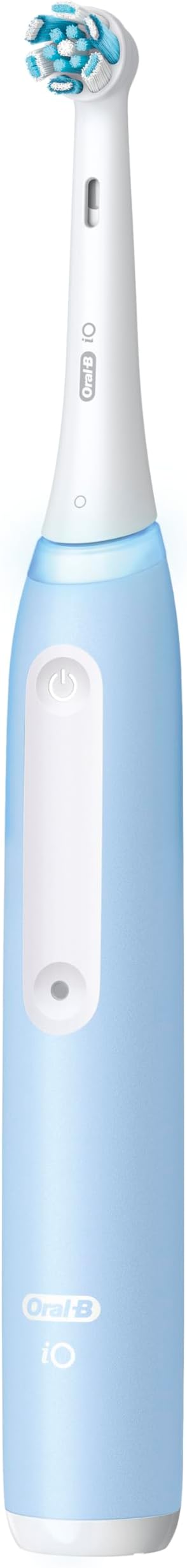 Oral-B iO Deep Clean Rechargeable Electric Powered Toothbrush, Icy Blue with iO Series 3 Limited, 2 Brush Heads and Travel Case - Pressure Sensor to Protect Gums - 3 Cleaning Settings - 2 Minute Timer