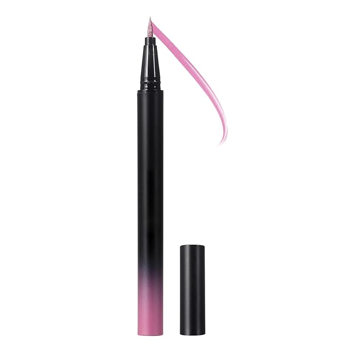 Liquid Eyeliner Pen, Waterproof Eyeliner Long-lasting Eyeliners, Metallic-Eyeliner Easy To Use, White Black Red Brown Purple Colorful Eyeliners (Pink)