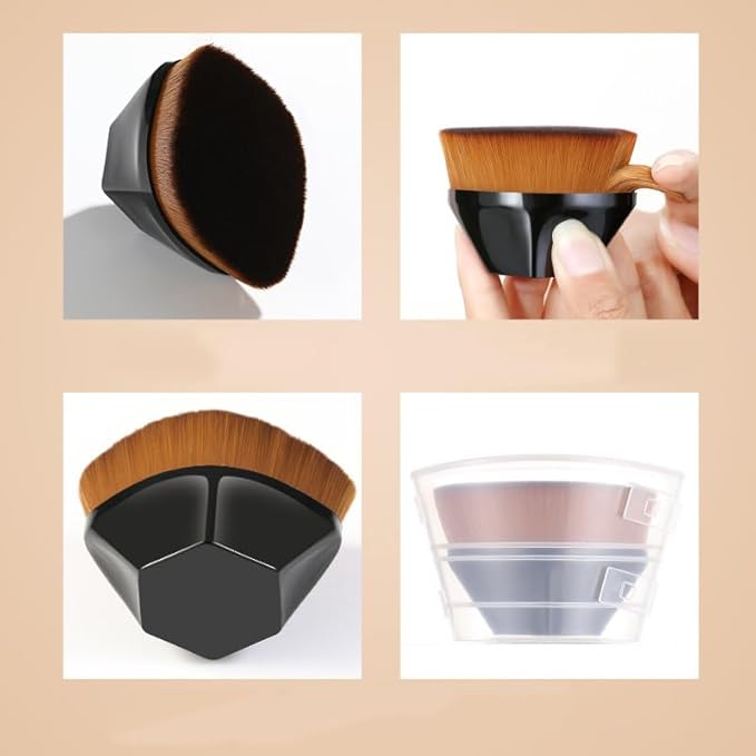 JOSALINAS Foundation Makeup Brush Fast Flawless Application Blusher Liquid Cream Powder Cosmetic Body Blending Tool, Black