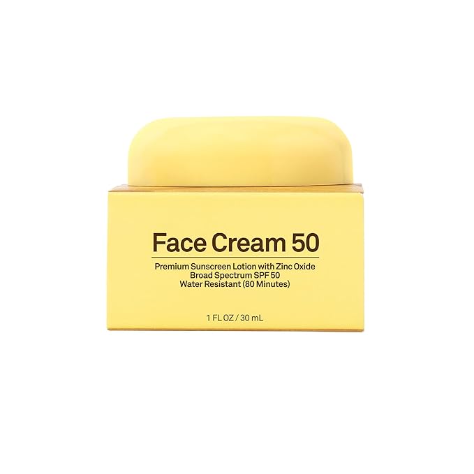 Sun Bum SPF 50 Face Cream Sunscreen with Zinc Oxide - Broad Spectrum Moisturizing Facial Sunscreen with Vitamin E - Hawaii 104 Act Compliant (Without Octinoxate & Oxybenzone) - Travel Size - 1 oz