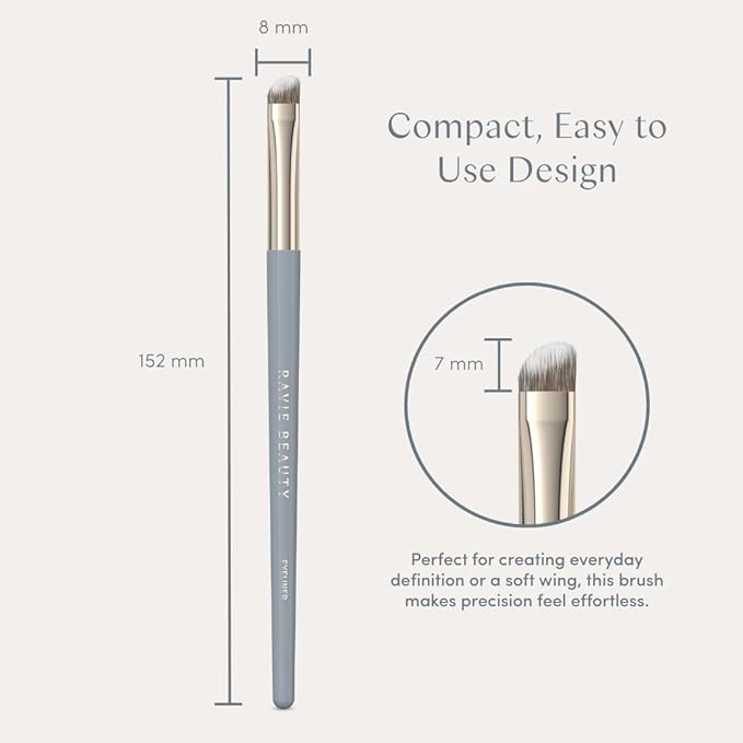 Ravie Beauty Soft Definition Eyeliner Brush – Angled, Ultra-Soft Precision Brush for Smudging, Blending & Natural Eye Definition