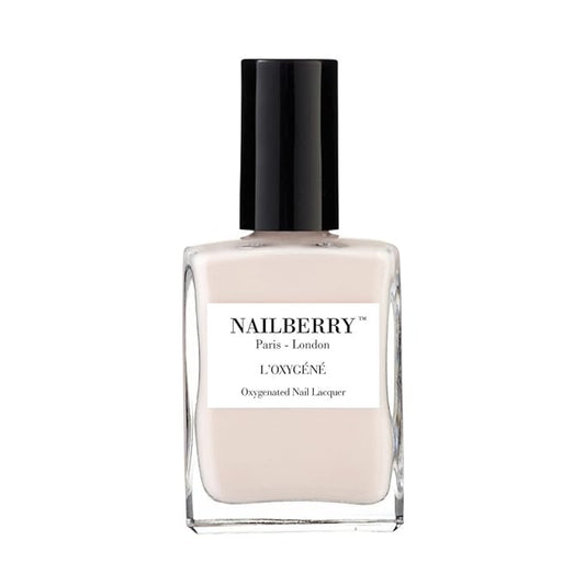 Nailberry L'Oxygéné Oxygenated Nail Lacquer | Almond | Off-White Light Beige Opaque Nail Polish | UV Protected Long-Wear Nail Polish | 12-Free | Vegan | Certified Halal | Cruelty & Gluten Free | 15 ml