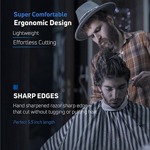Suvorna Professional Hair Scissors with Thinning Shears | 2 Pcs Hair Shears | J2 Japanese Stainless Steel Hair Cutting Scissors | 5.5" Hair Shear Professional - tijeras de peluqueria profesional.