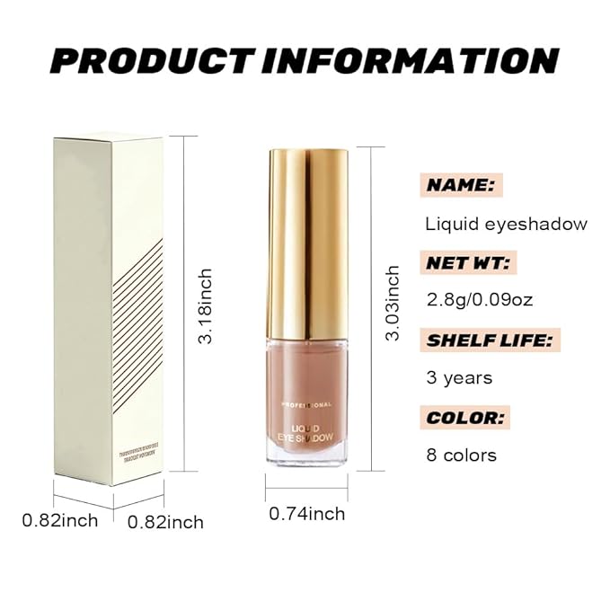 Light Brown Matte Liquid Metallic Eyeshadow, Longwear Eye Shadow Makeup For Older Women, Buildable Highly Matte Eye Shadow Cream in Finishes, Vegan & Cruelty-Free, (02#Light Brown)