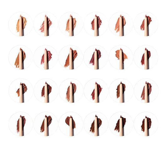 Retractable Waterproof Lip Liner with Built-in Sharpener NUDEX Collection (Full 24 Piece Set)