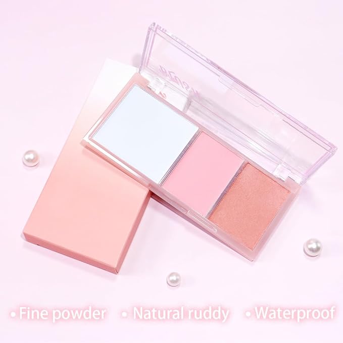 3 IN 1 Brown Nude Face Highlight Bronzer