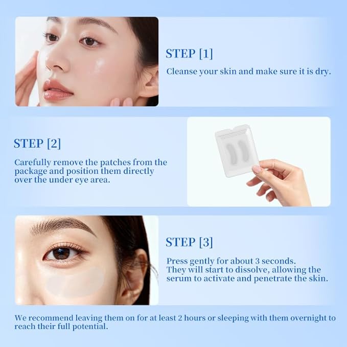 Natener 4 pairs PDRN Micro Eye Patches, Under Eye Patches for Puffy eyes, Dark Circles & Wrinkle | Hyaluronic Acid, Kojic Acid, Collagen, Peptides, Vitamin C, Niacinamide - Korean Popular Eye Care