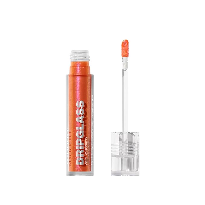 MORPHE Dripglass High Shine Lip Gloss - Semi-Sheer or Full Coverage Lip Color with Glass-Like Shine and Nonsticky Finish - Infused With Squalane & Vitamin E - Peach Prism (0.13 Fl Oz)
