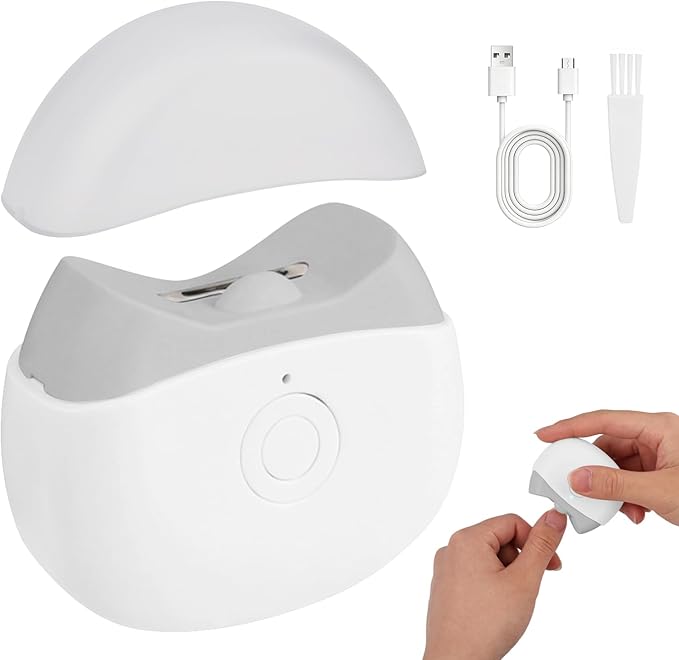 2026 New Electric Nail Clippers, Automatic Nail Trimmer with LED Light & 2 Speeds - Safe Portable Nail Cutter for Baby Kids Adult Seniors, Portable for Home Travel (White)