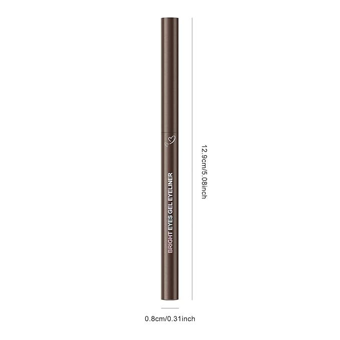KYDA 2 Pcs Brown Gel Eyeliner Pencil, Lasting Matte Gel Eye Liner, Colorful Crayon Eyeliner Pencil, Smooth Creamy Retractable Eye Liner, Ultra-Pigmented, Waterproof Smudge-proof