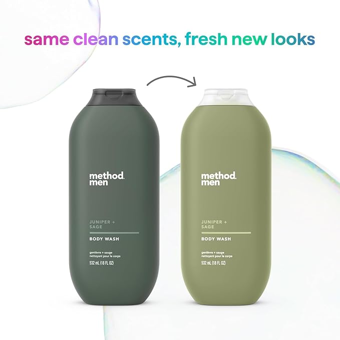 Method Men Body Wash, Juniper + Sage, Paraben and Phthalate Free, 18 fl oz (Pack of 1)