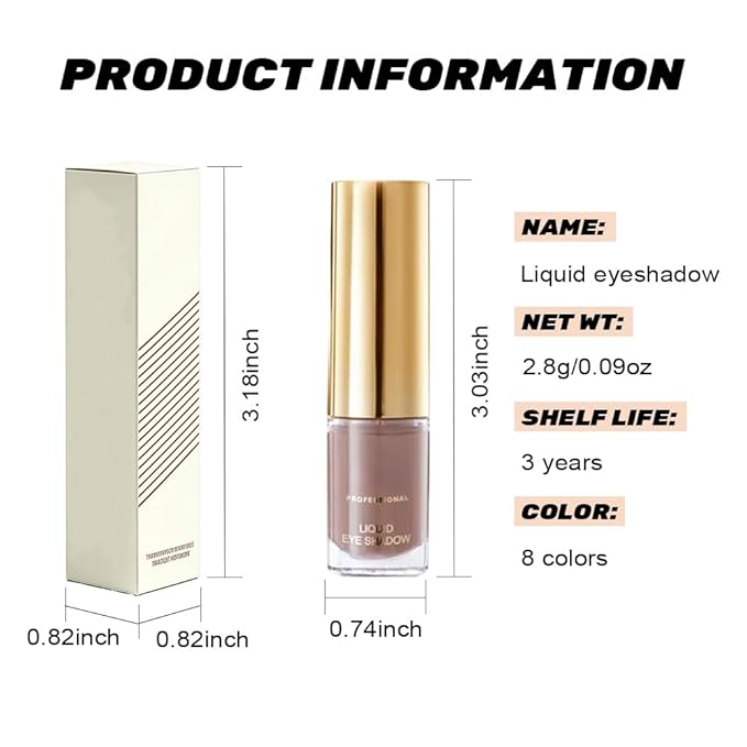 Apricot Matte Liquid Metallic Eyeshadow, Longwear Eye Shadow Makeup For Older Women, Buildable Highly Matte Eye Shadow Cream in Finishes, Vegan & Cruelty-Free, (05#Apricot)